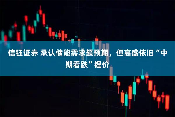 信钰证券 承认储能需求超预期，但高盛依旧“中期看跌”锂价